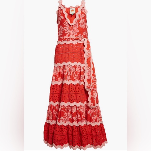 NWT $345 FARM Rio Flowerful Birds Floral Maxi Sundress FLOWERFUL BIRDS RED, S - Picture 5 of 6